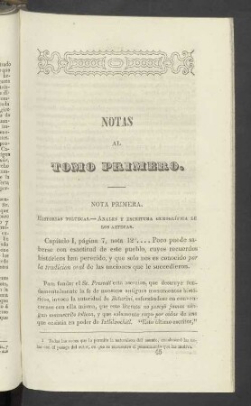 Notas al Tomo Primero