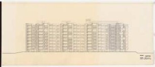DeGeWo Britz, Buckow, Rudow, Berlin-Neukölln: Westansicht Block 2, 1:100