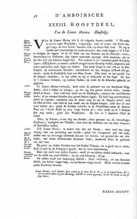 XXXIII. Hooftdeel. Van den Limax Marina. Zeeflekke