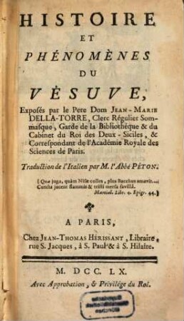 Histoire et phénomènes du Vésuve