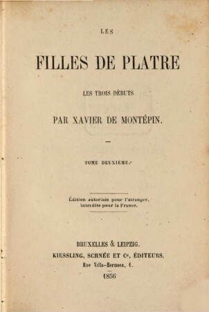 Les filles de plâtre : les trois débuts, 2