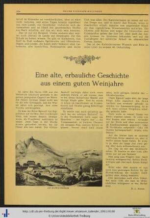 Eine alte, erbauliche Geschichte aus einem guten Weinjahre.