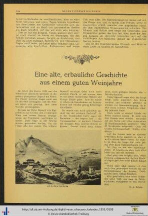 Eine alte, erbauliche Geschichte aus einem guten Weinjahre.