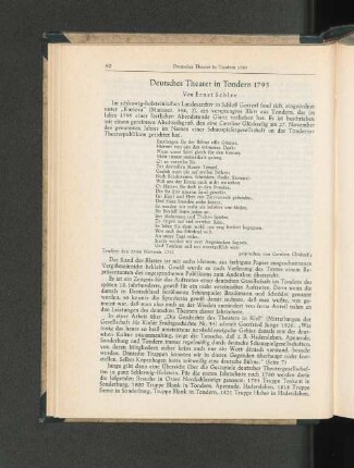 Deutsches Theater in Tondern 1795