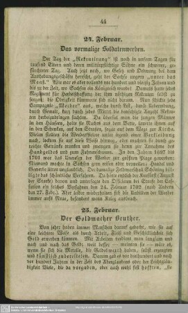25. Februar. Der Goldmacher Beuther