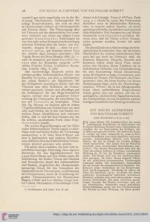 Ein neues Altarwerk von Balthasar Schmitt