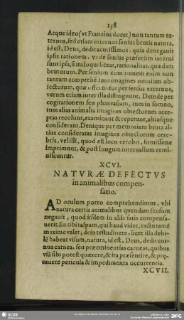 XCVI. Naturae Defectus inanimalibus compensatio