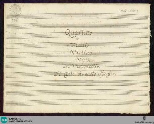 Quartets - Mus. Hs. 725 : fl, vl, vla, vlc; e
