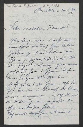 Brief an Ferruccio Busoni : 08.05.1905