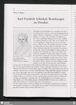 Karl Friedrich Schinkels Beziehungen zu Dresden