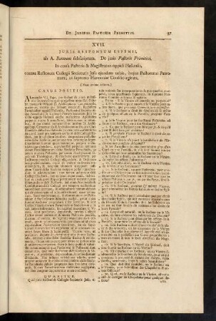 37-45, XVII. Juris Responsum Espenii. - XIX. Casus Resolutio.