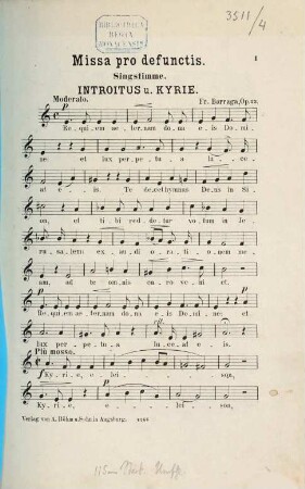 Messe : für 2 Sopran und 2 Alt ; Op. 24