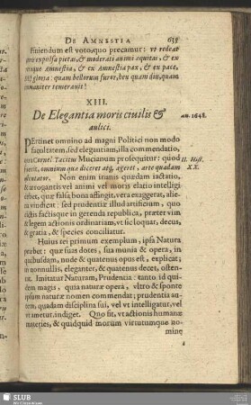 XIII. De Elegantia moris civilis & aulici