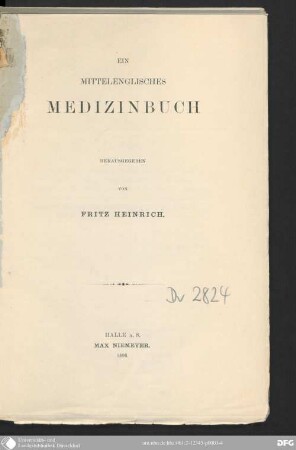 Ein mittelenglisches Medizinbuch