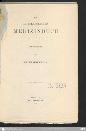 Ein mittelenglisches Medizinbuch