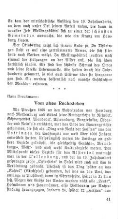 Vom alten Rechtsleben