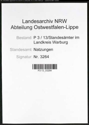 Sterberegister Standesamt Natzungen