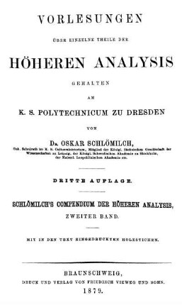 Bd. 2: Compendium der höheren Analysis. Zweiter Band