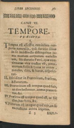 Caput VI. De Tempore.