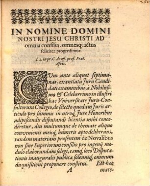 Disputatio inauguralis iuridica de novalibus, von Neubrüchen
