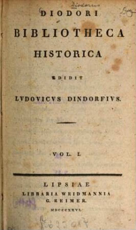 Diodori bibliotheca historica, 1