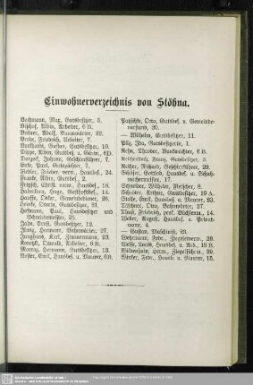 Einwohnerverzeichnis : Einwohnerverzeichnis von Stöhna