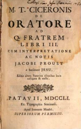 De oratore ad Q. fratrem libri III