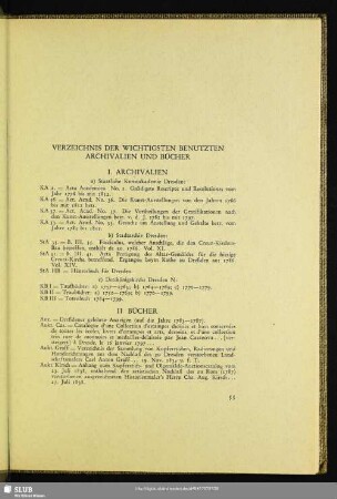 Verzeichnis Der Wichtigsten Benutzten Archivalien Und Bücher