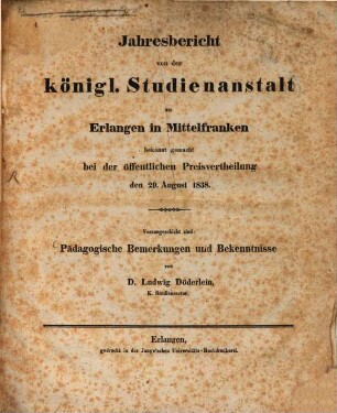 Pädagogische Bemerkungen und Bekenntnisse