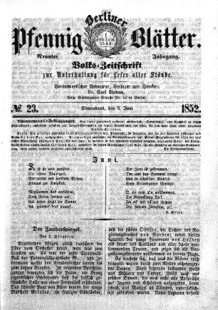 No. 23, Sonnabend, den 5. Juni