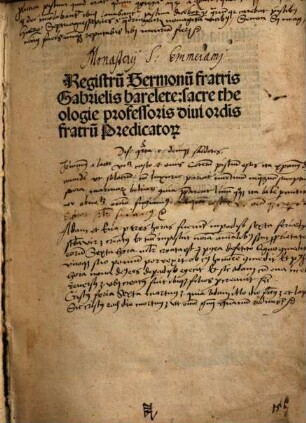 Sermones fratris Gabrielis Barelete sacre pagine professoris diui Ordi[ni]s fratru[m] Predicatorum : De Tempore Aduentuales Quadragesimales ... De Sanctis ...