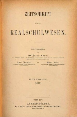 Zeitschrift für das Realschulwesen. 2, 2. 1877