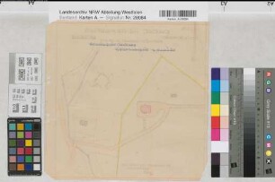 Arnsberg (Arnsberg) Krankenhaus (Hilfskrankenhaus Hasenwinkel, ehem. Landwirtschaftsschule) Lageplan 1939 1 : 500 28,5 x 28 kol. Pause Regierung Arnsberg Nr. 13282
