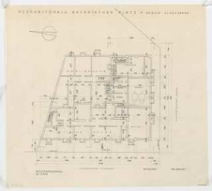 Bürohaus Bayerischer Platz 1 / Landshuter Straße 21, Berlin-Schöneberg: Grundriss Kellergeschoss 1:100