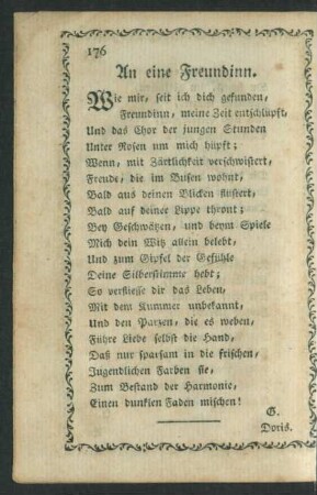 An eine Freundinn.