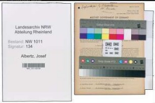 Entnazifizierung Josef Albertz , geb. 30.08.1909 (Elektromeister)