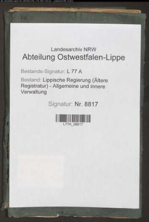 Wege-(Chaussee-)gelderhebung zu Varenholz sp. zu Erder, Bd. 2