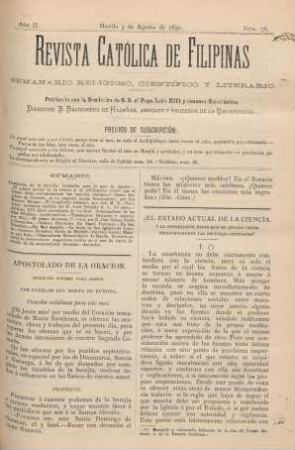 Ano II. Manila 3 de Agosto de 1890, Núm. 78