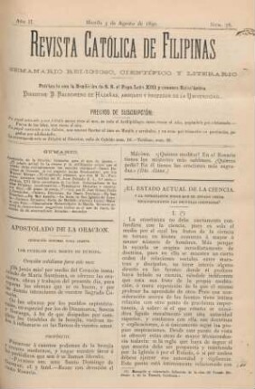 Ano II. Manila 3 de Agosto de 1890, Núm. 78
