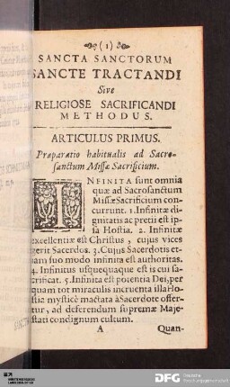Articulus Primus.