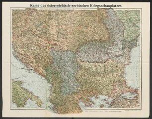 Karte des österreichisch-serbischen Kriegsschauplatzes