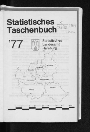 1977: Statistisches Taschenbuch // Statistisches Landesamt Hamburg
