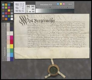 Alzey: Huldigungsbrief der Stadt Alzey für Pfalzgraf Friedrich bei Rhein Kurfürsten