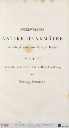 Nachtrag: Neuerworbene antike Denkmäler des Königlichen Museums zu Berlin: Nachtrag zu H. 3 : 2