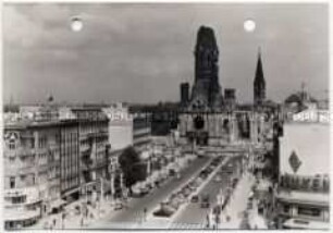 Berlin, Charlottenburg, Kurfürstendamm und Kaiser-Wilhelm-Gedächtniskirche