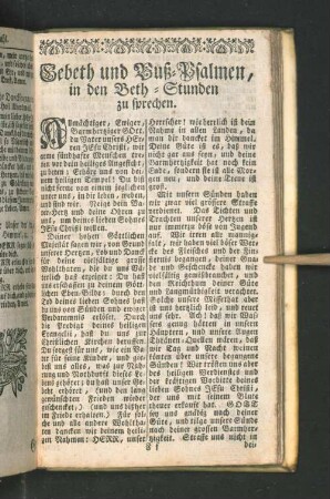 Gebeth und Buß-Psalmen, in den Beth-Stunden zu sprechen.