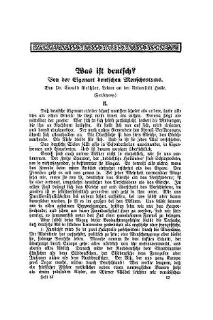 Was ist deutsch? : von der Eigenart deutschen Menschentums ; (Fortsetzung)
