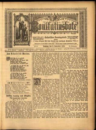 Erste Ausgabe vom Sonntag, den 03. September 1905.
