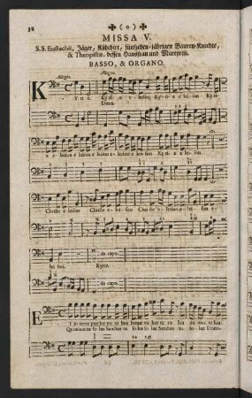 38-51, Missa V. Basso, & Organo. - Missa VI. Tenore, & Organo