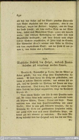 192. Wohlfeiler Anstrich des Holzes, wodurch Feuersbrünsten soll vorgebeugt werden können
